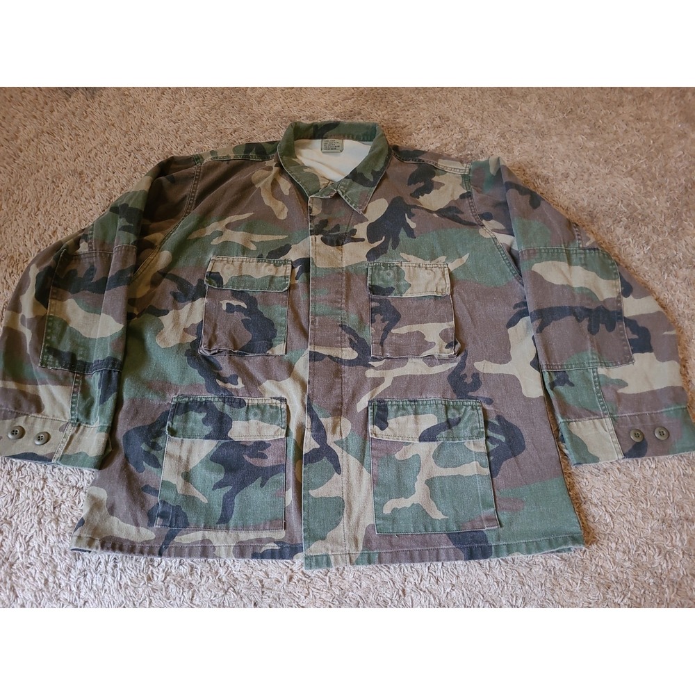 XL US Army Woodland Camo Winter Shirt Jacket Combat Uniform